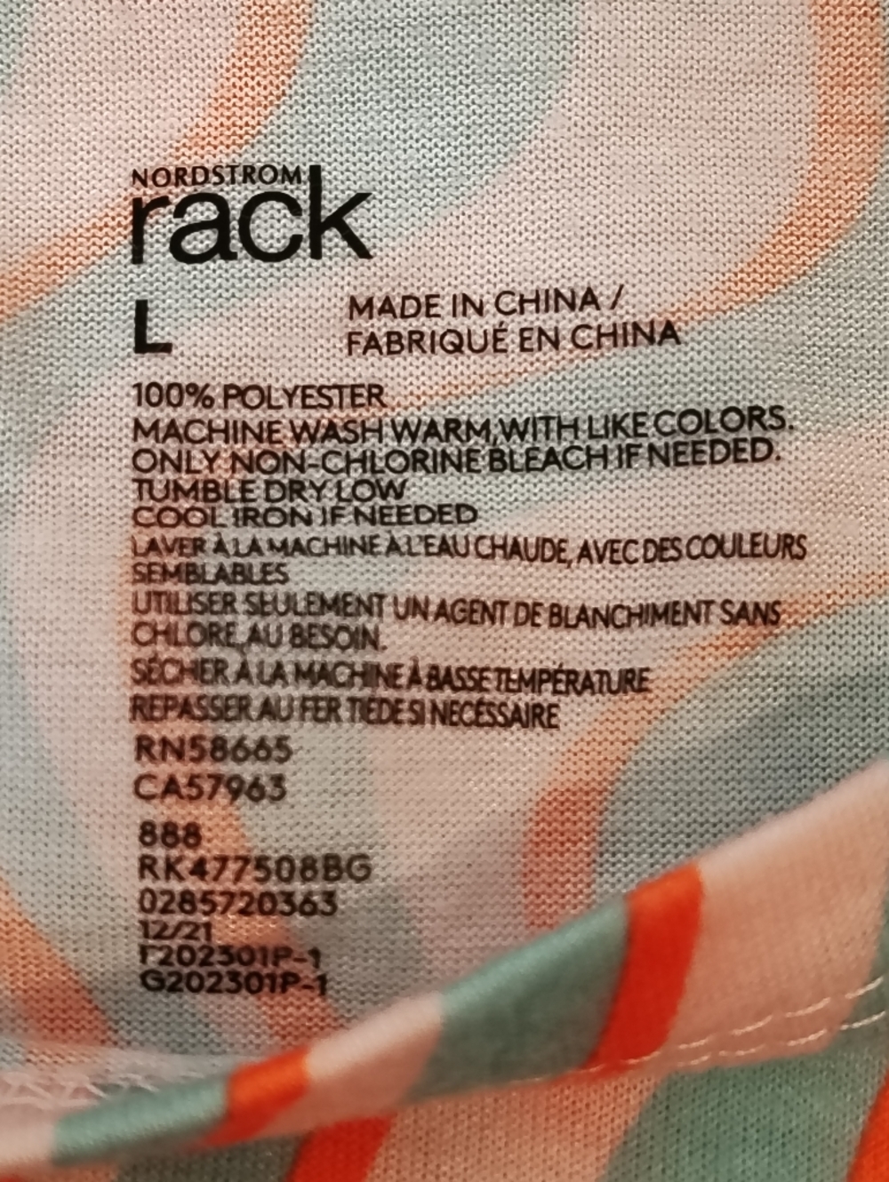 NORDSTROM RACK Babydoll COLORFUL Cropped T-Shirt JUNIOR SZ LG Short Sleeve RETRO - Picture 2 of 3